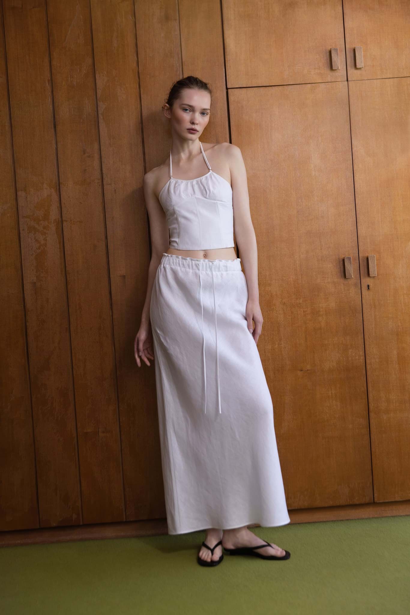 Lexi Linen Set in White resmi